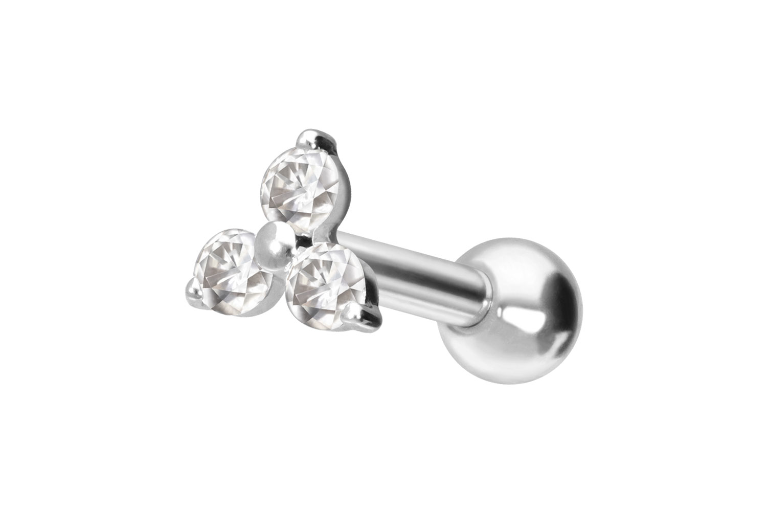 14/18 Karat Gold Ohrpiercing MOISSANIT-BLUME